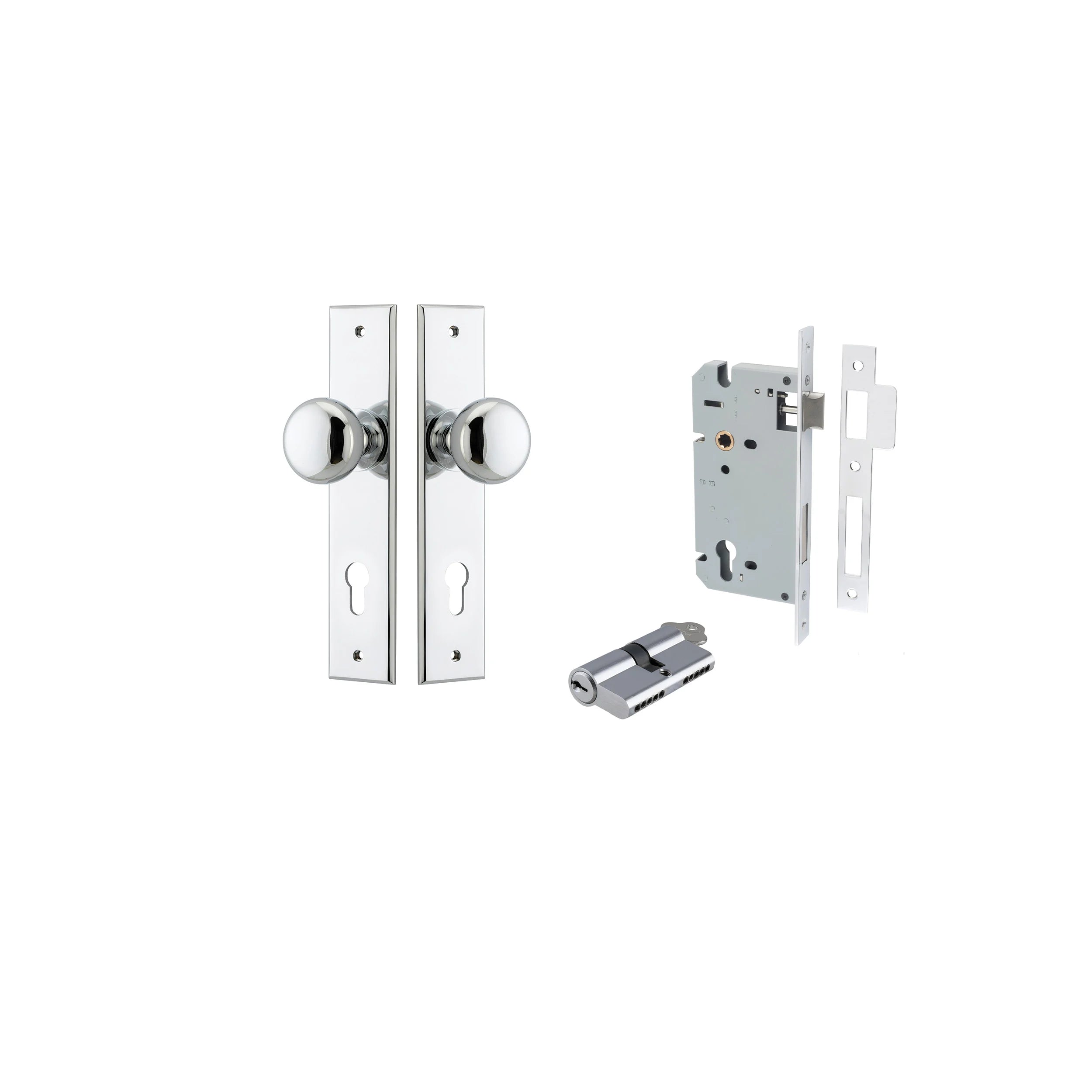 Cambridge Knob - Chamfered Backplate - Ella Grace - Iver - Polished Chrome - Door Knobs
