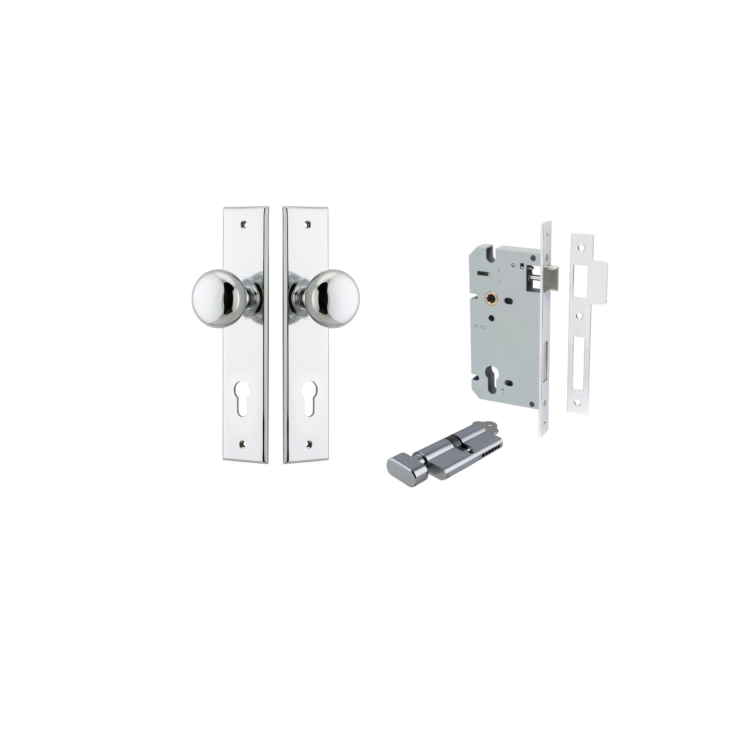 Cambridge Knob - Chamfered Backplate - Ella Grace - Iver - Polished Chrome - Door Knobs