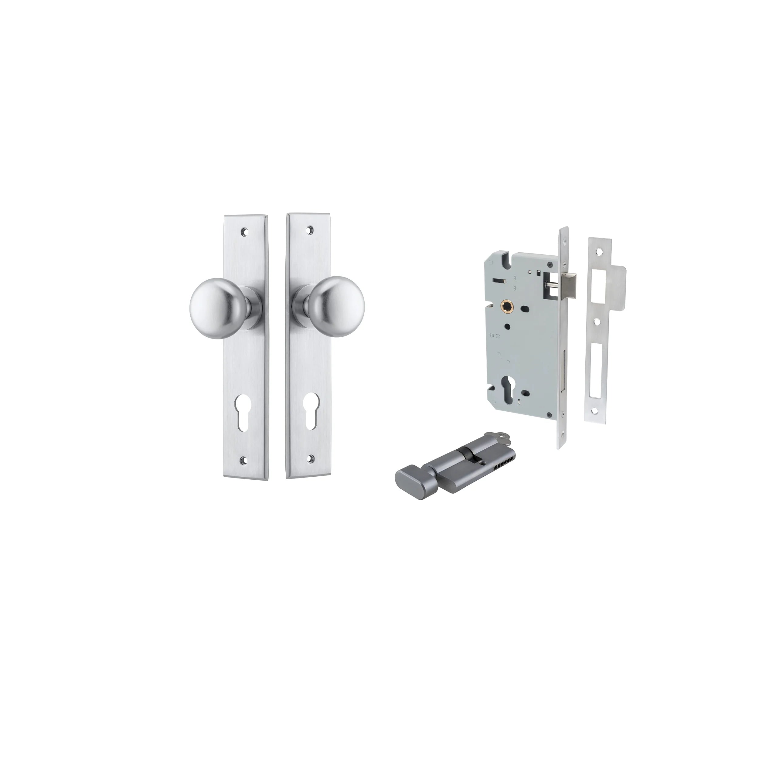 Cambridge Knob - Chamfered Backplate - Ella Grace - Iver - Brushed Chrome - Door Knobs