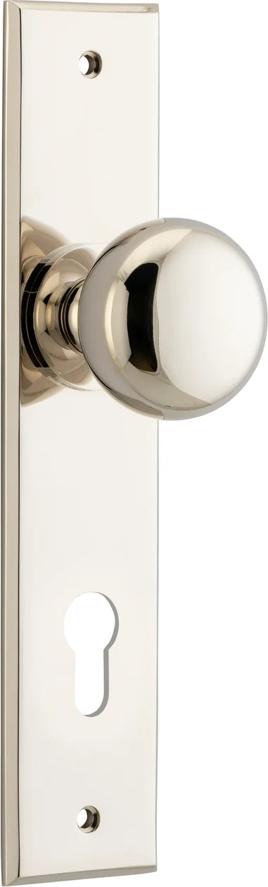 Cambridge Knob - Chamfered Backplate - Ella Grace - Iver - Polished Nickel - Door Knobs