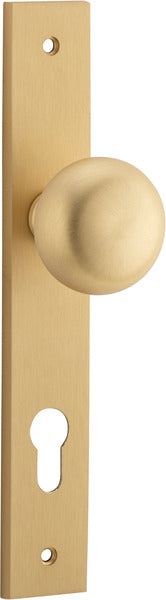 Cambridge Knob - Rectangular Backplate - Ella Grace - Iver - Brushed Brass - Door Knobs