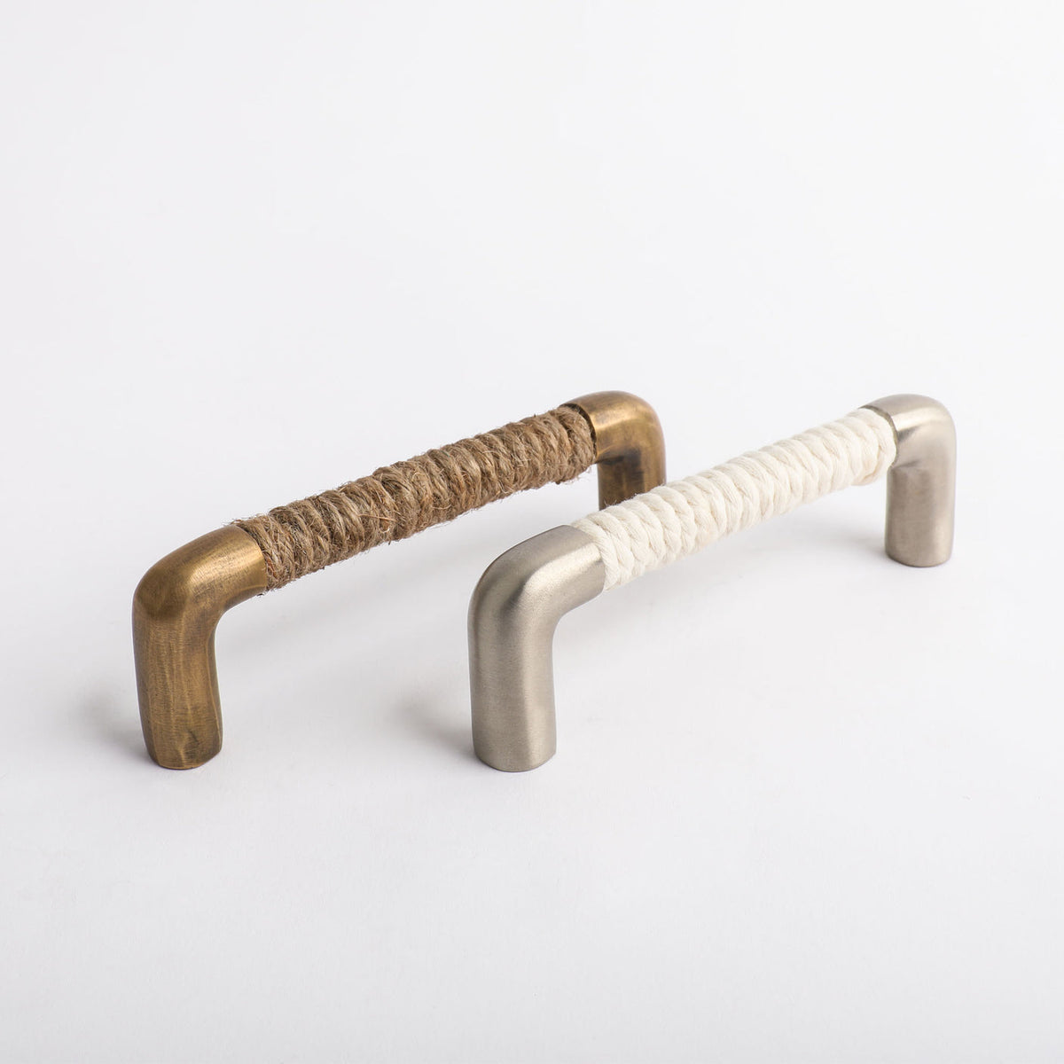 Jute rope handle fitted to cabinetry