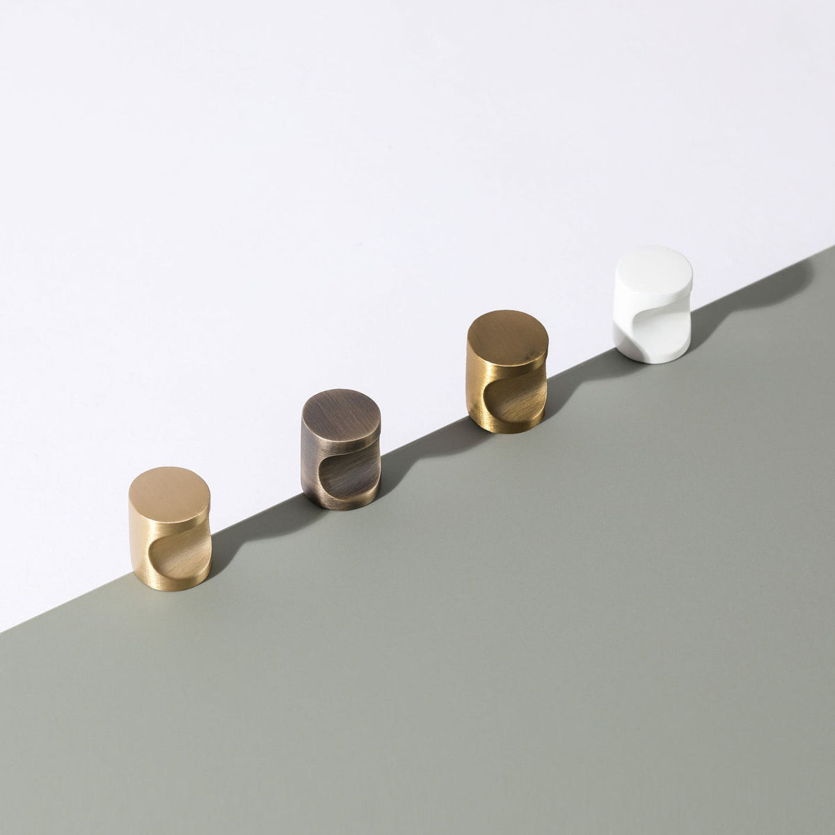 Ren Knob in English bronze fitted to cabinetry