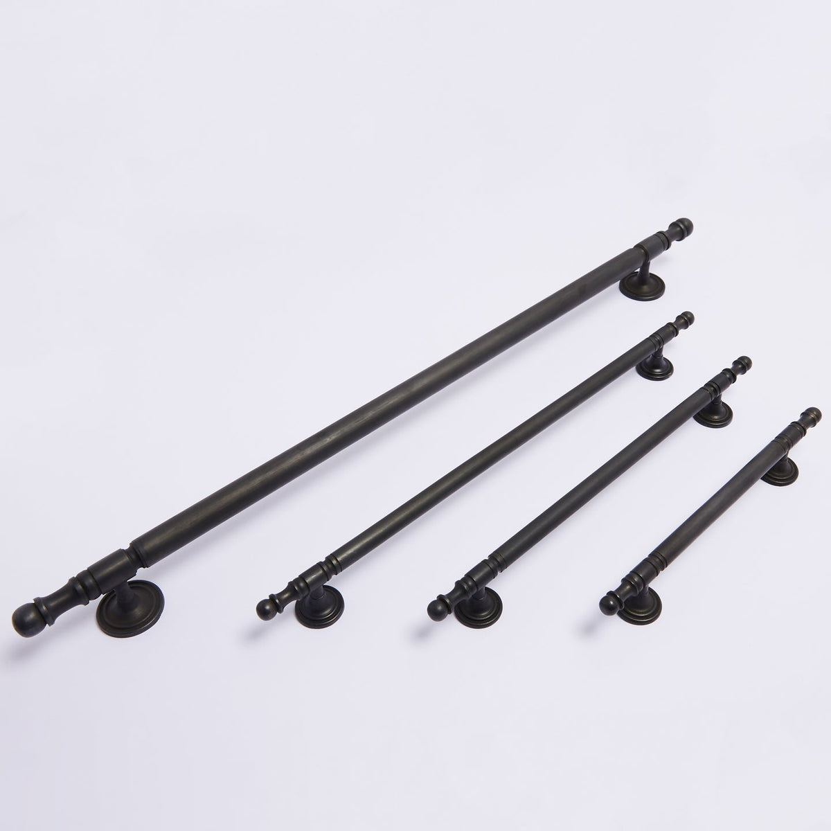 Kew Handle in scorched black fitted to cabinetry