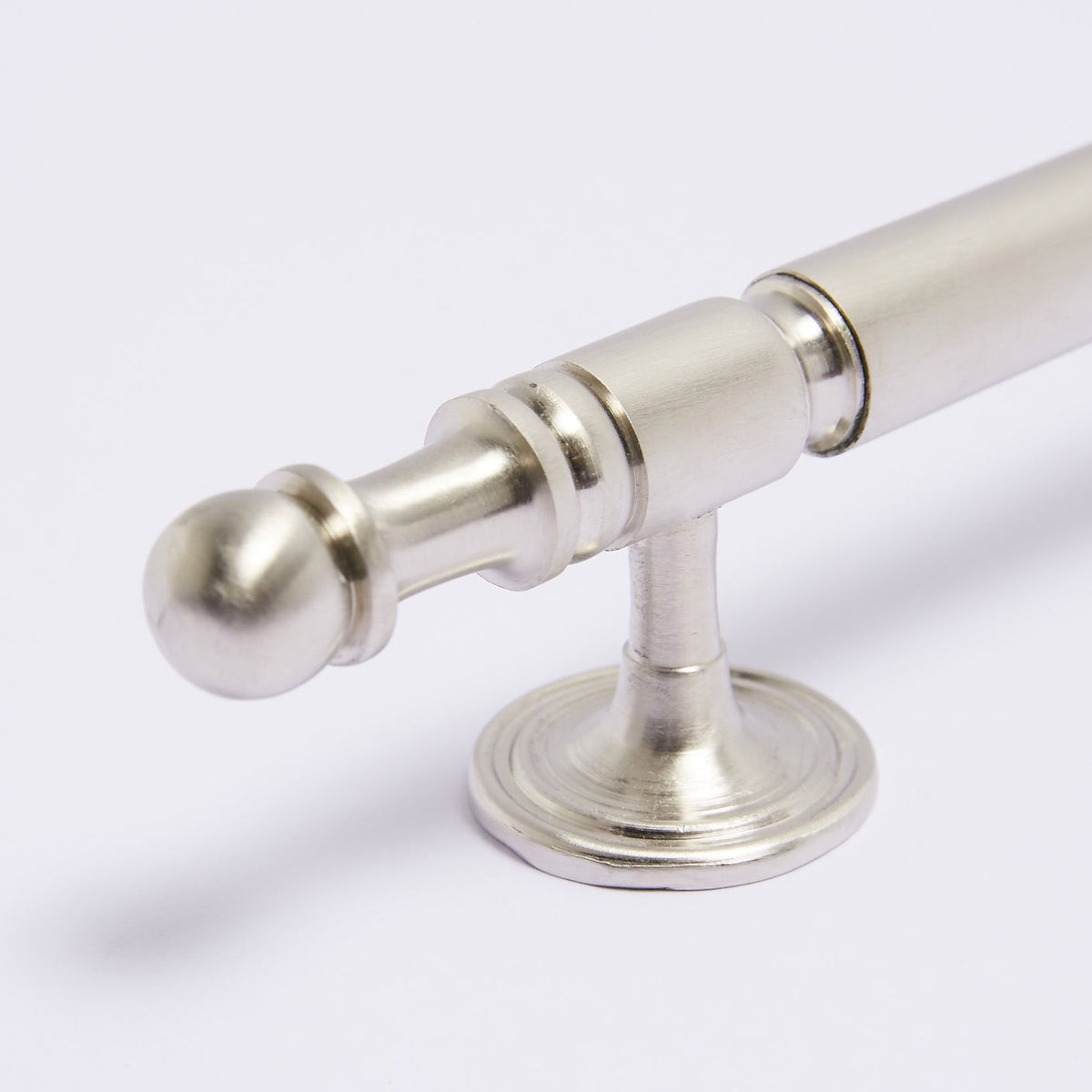 Kew Handle in satin nickel fitted to cabinetry