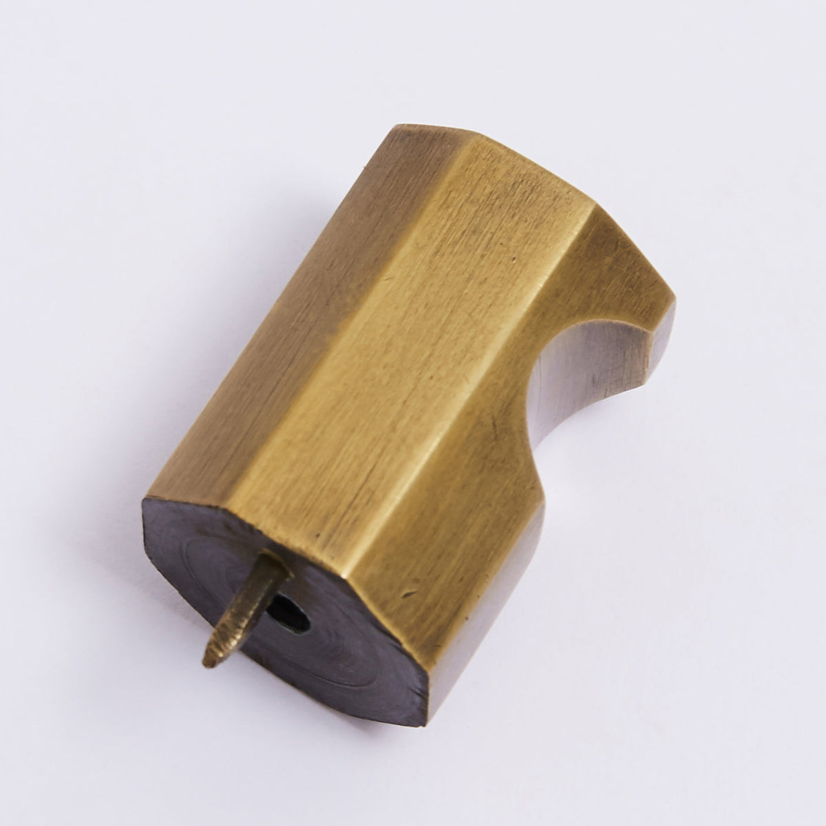 Henley Knob in acid washed brass by Hepburn Hardware