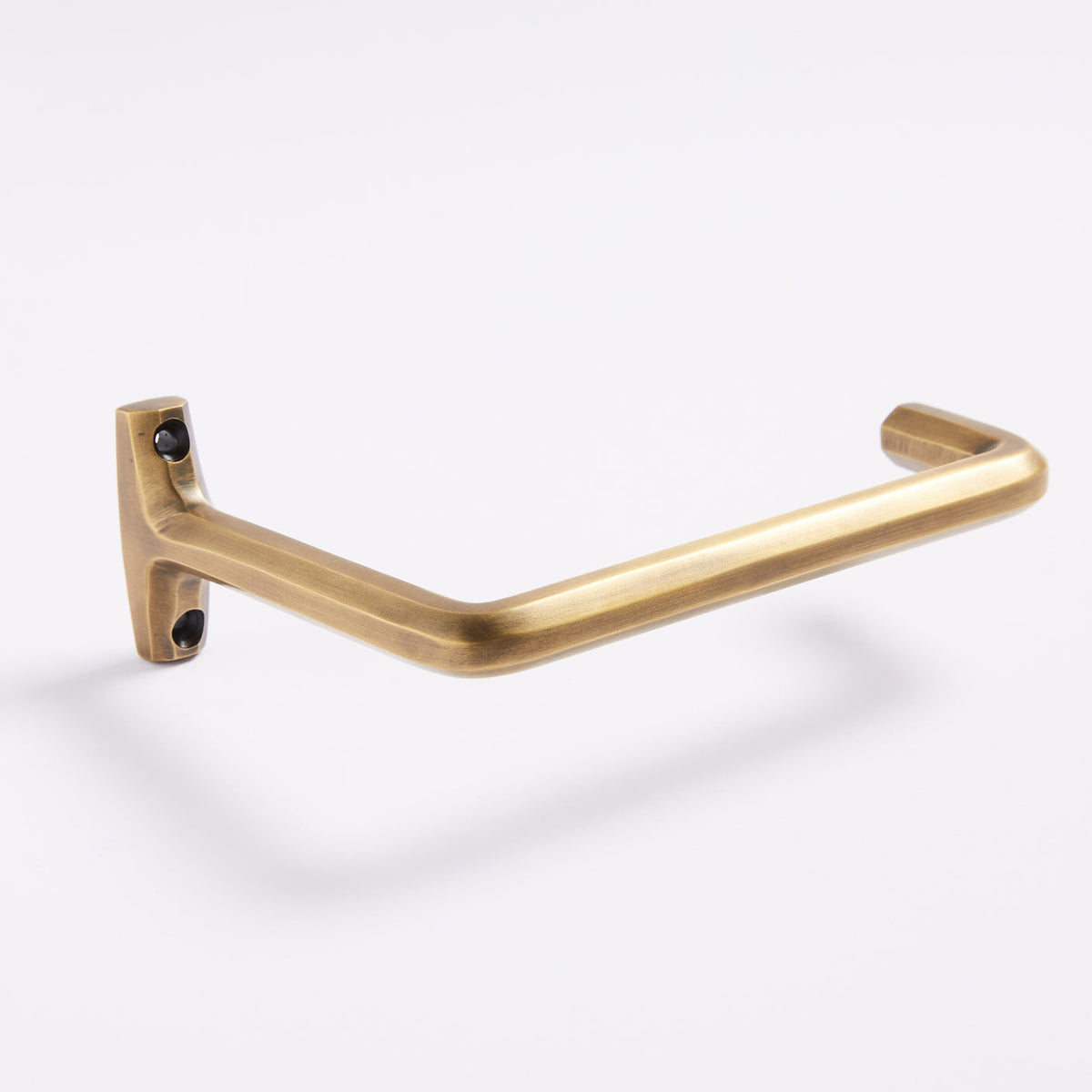 Henley Toilet Roll Holder in acid washed brass by Hepburn Hardware