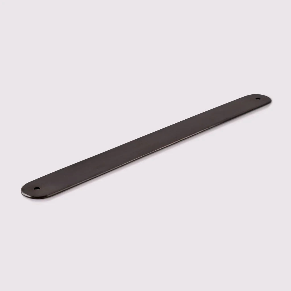 Curved Appliance Pull Backplate in antique bronze by Hepburn Hardware