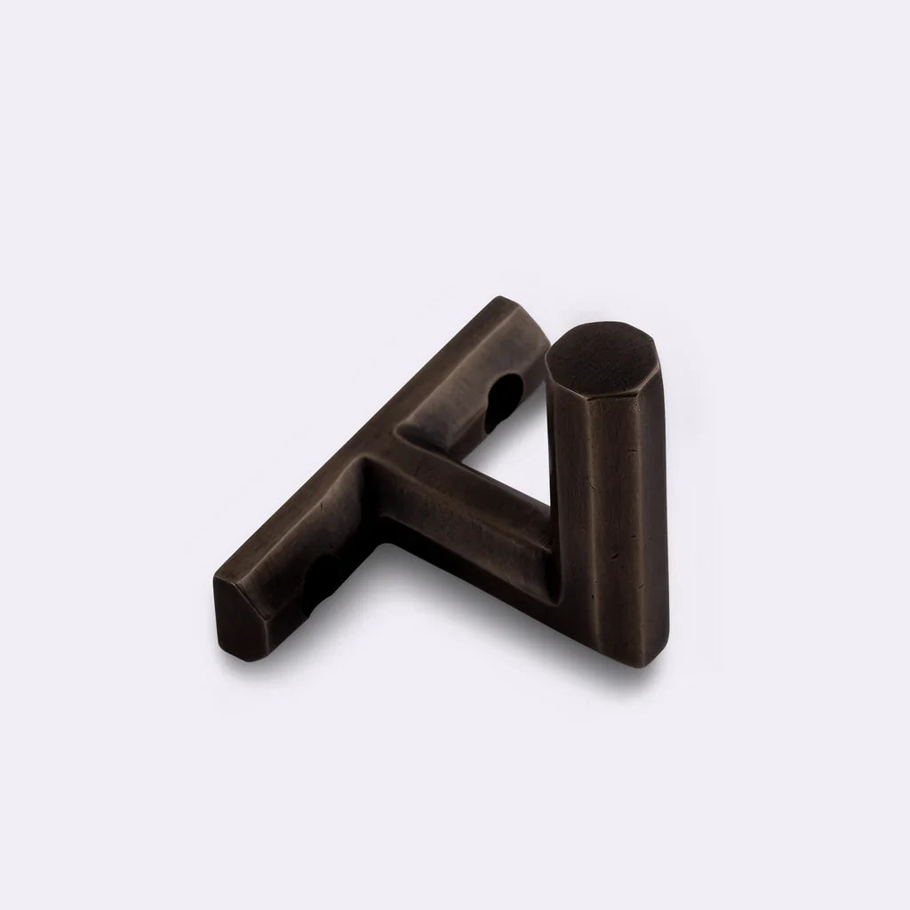 Henley Hook in antique bronze fitted to a wall