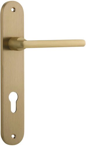 Baltimore Lever - Oval Backplate - Ella Grace - Iver - Brushed Brass - Door Levers