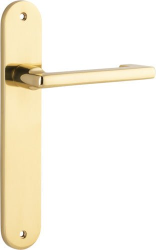 Baltimore Return Lever - Oval Backplate DDA - Ella Grace - Iver - Polished Brass - Door Levers