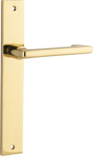 Baltimore Return Lever - Rectangular Backplate DDA - Ella Grace - Iver - Polished Brass - Door Levers