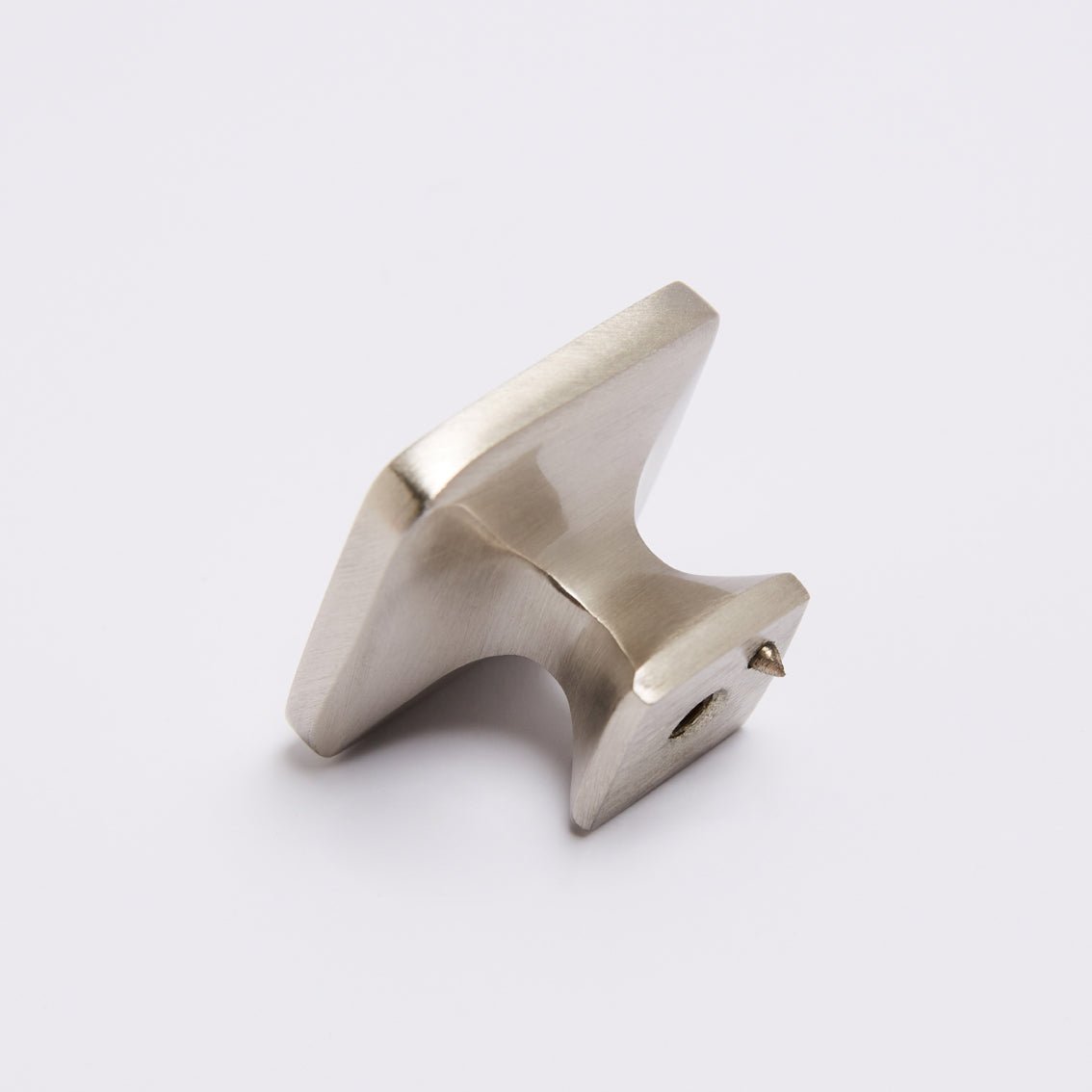 Bronte Knob in satin nickel, detail view