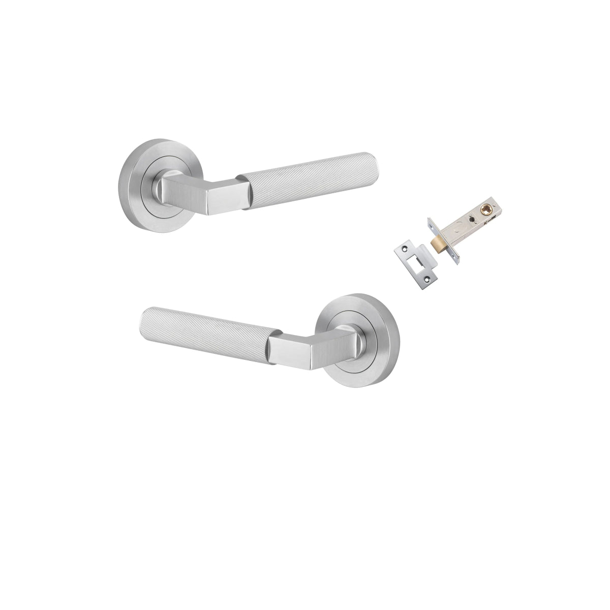 Brunswick Lever - Round Rose - Ella Grace - Iver - Brushed Chrome - Door Levers