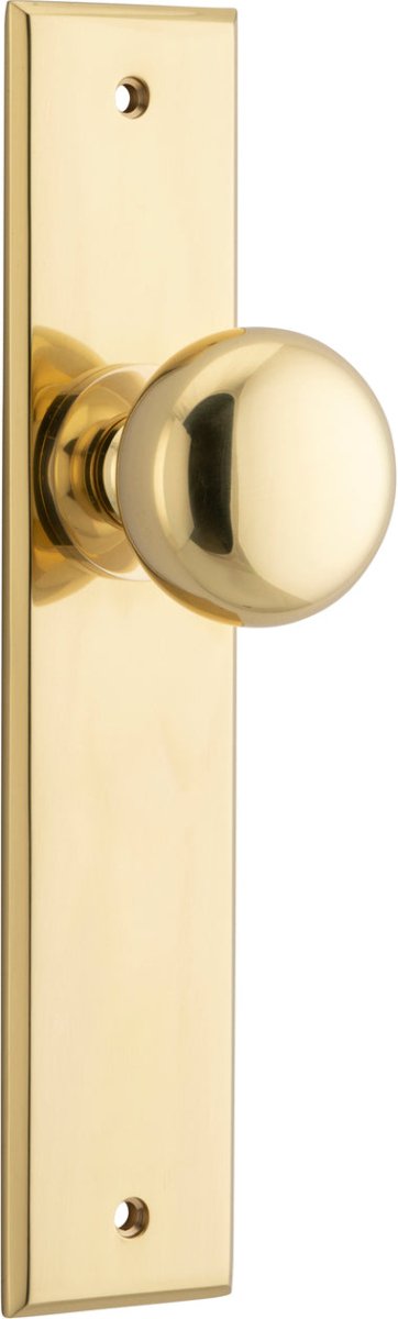 Cambridge Knob - Chamfered Backplate - Ella Grace - Iver - Polished Brass - Door Knobs