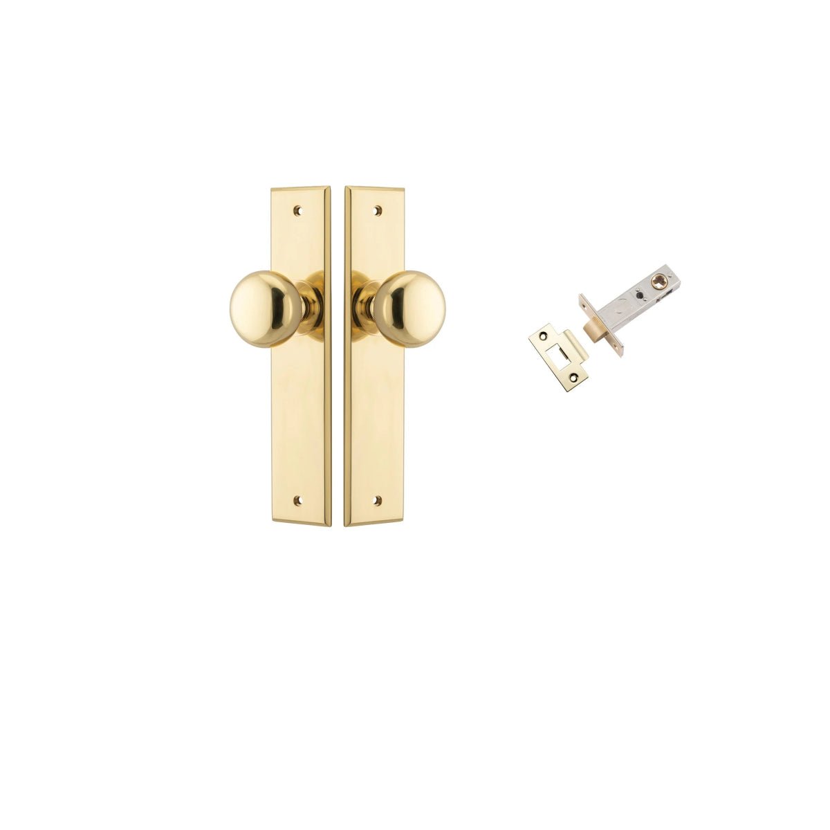 Cambridge Knob - Chamfered Backplate - Ella Grace - Iver - Polished Brass - Door Knobs