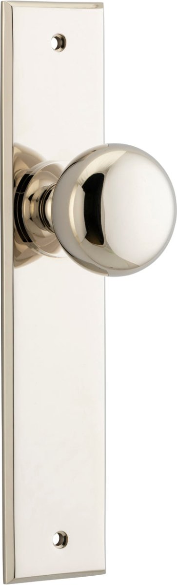 Cambridge Knob - Chamfered Backplate - Ella Grace - Iver - Polished Nickel - Door Knobs