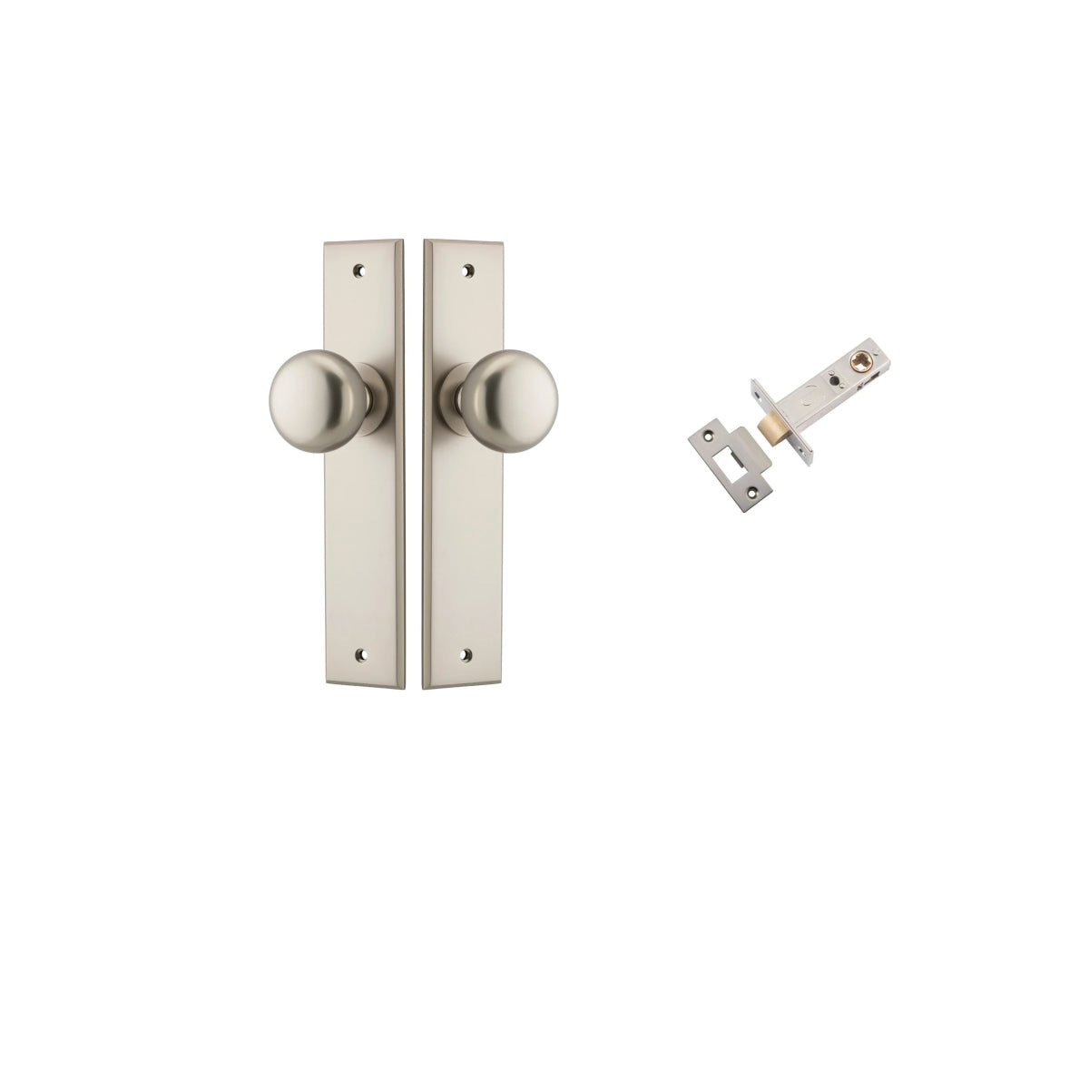 Cambridge Knob - Chamfered Backplate - Ella Grace - Iver - Satin Nickel - Door Knobs