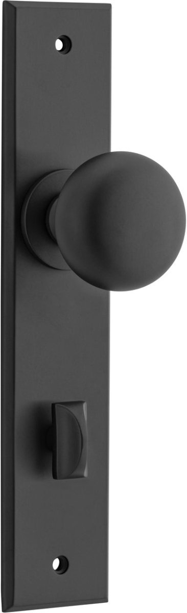 Cambridge Knob - Chamfered Backplate - Ella Grace - Iver - Matt Black - Door Knobs