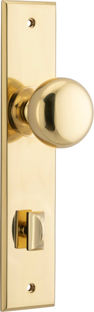 Cambridge Knob - Chamfered Backplate - Ella Grace - Iver - Polished Brass - Door Knobs