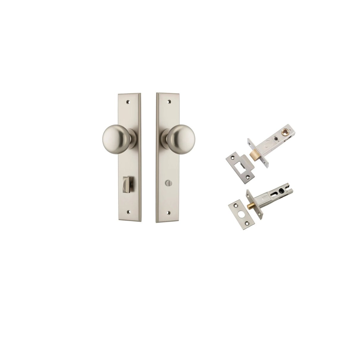 Cambridge Knob - Chamfered Backplate - Ella Grace - Iver - Satin Nickel - Door Knobs