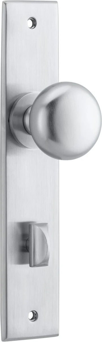Cambridge Knob - Chamfered Backplate - Ella Grace - Iver - Brushed Chrome - Door Knobs