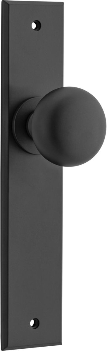 Cambridge Knob - Chamfered Backplate - Ella Grace - Iver - Matt Black - Door Knobs