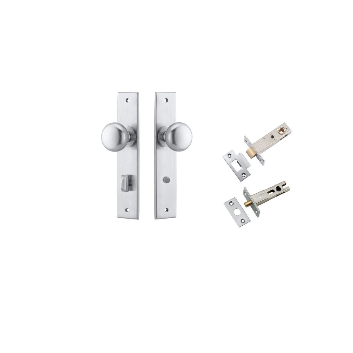 Cambridge Knob - Chamfered Backplate - Ella Grace - Iver - Brushed Chrome - Door Knobs