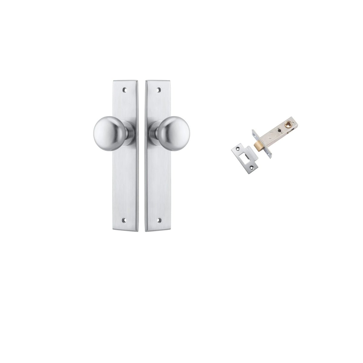 Cambridge Knob - Chamfered Backplate - Ella Grace - Iver - Brushed Chrome - Door Knobs