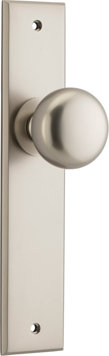 Cambridge Knob - Chamfered Backplate - Ella Grace - Iver - Satin Nickel - Door Knobs