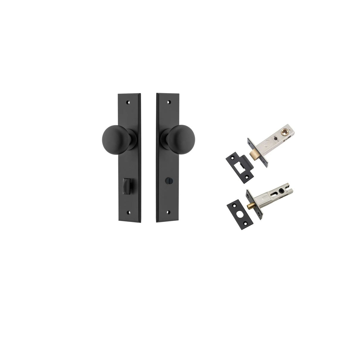 Cambridge Knob - Chamfered Backplate - Ella Grace - Iver - Matt Black - Door Knobs