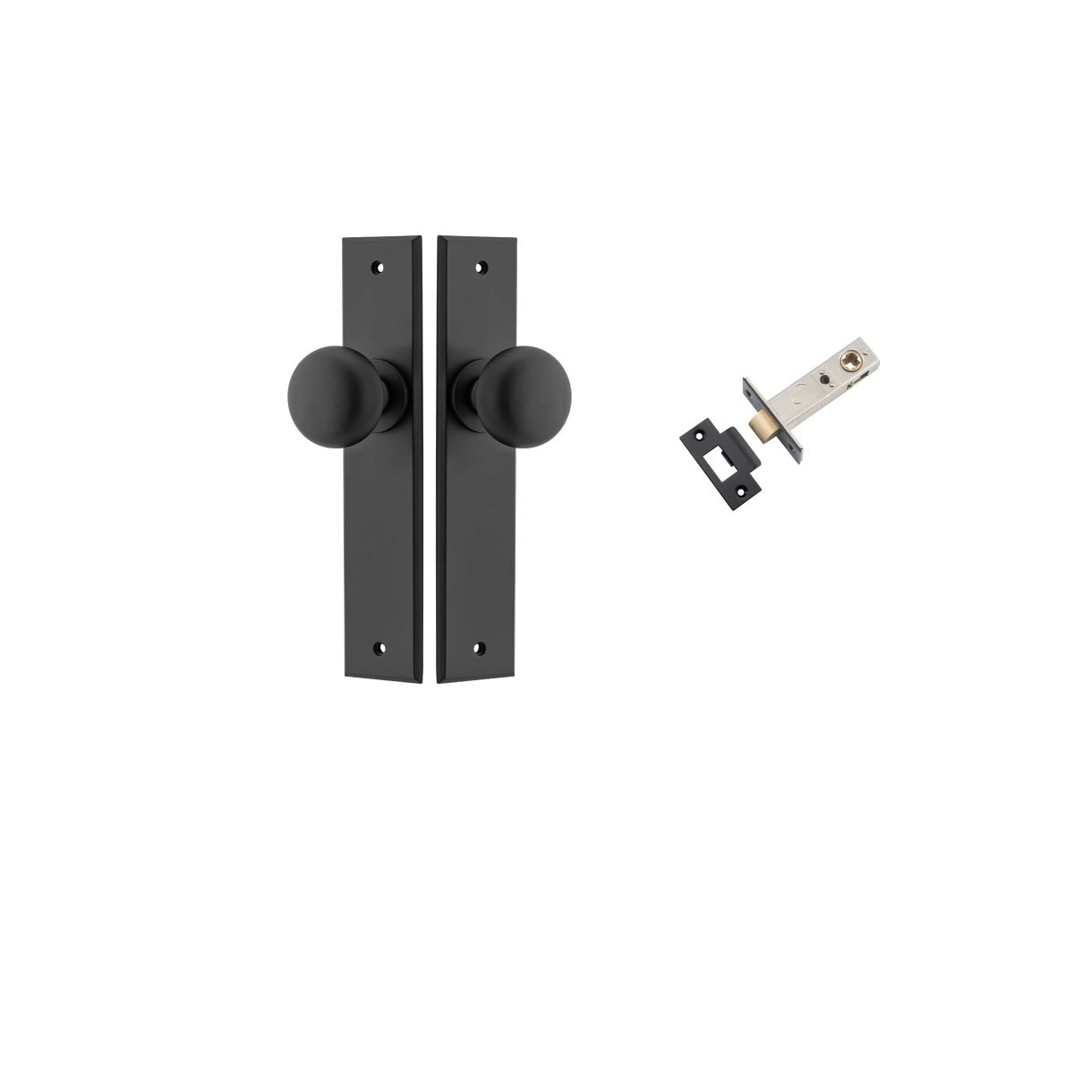 Cambridge Knob - Chamfered Backplate - Ella Grace - Iver - Matt Black - Door Knobs
