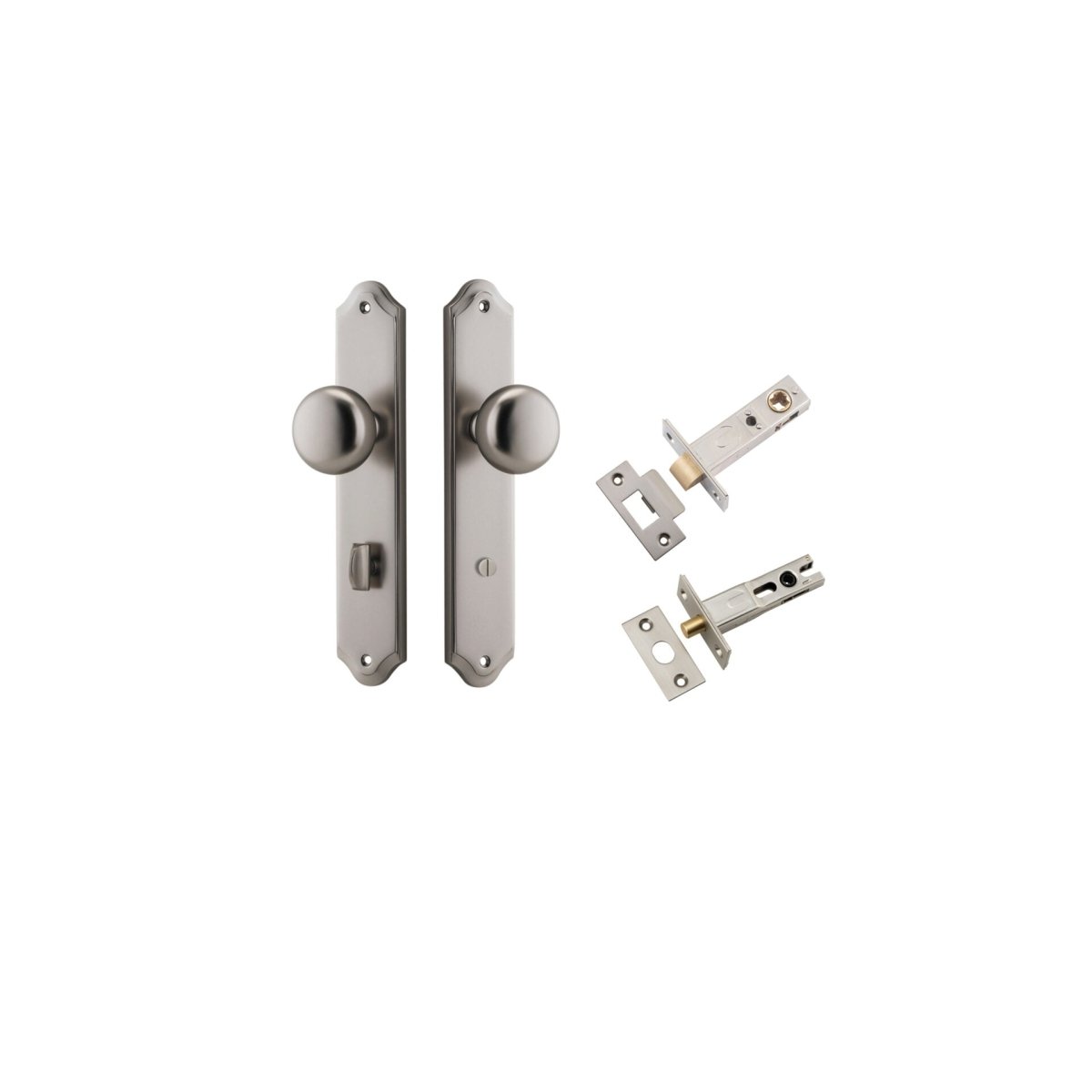 Cambridge Knob - Shouldered Backplate - Ella Grace - Iver - Satin Nickel - Door Knobs