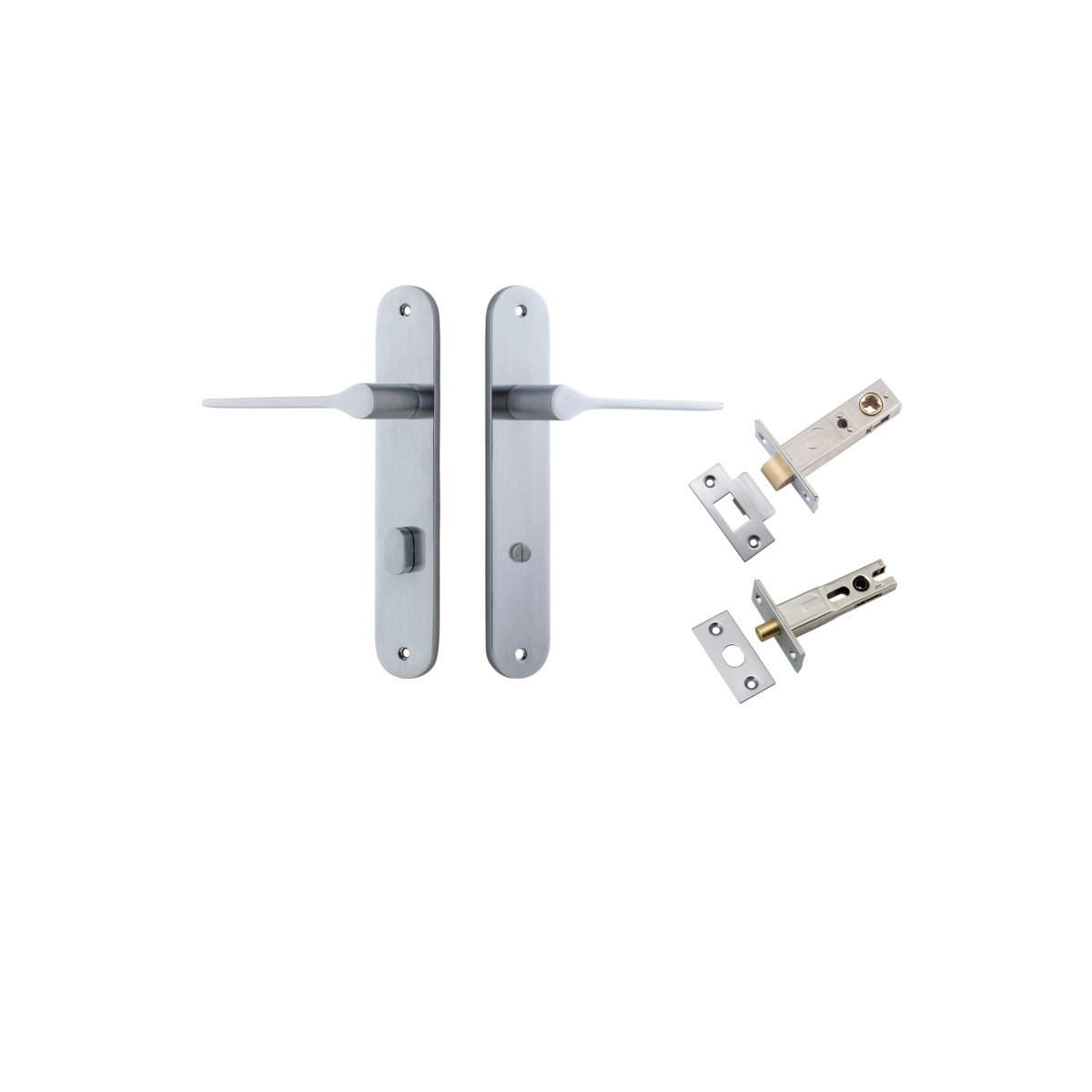 Como Lever - Oval Backplate - Ella Grace - Iver - Brushed Chrome - Door Levers