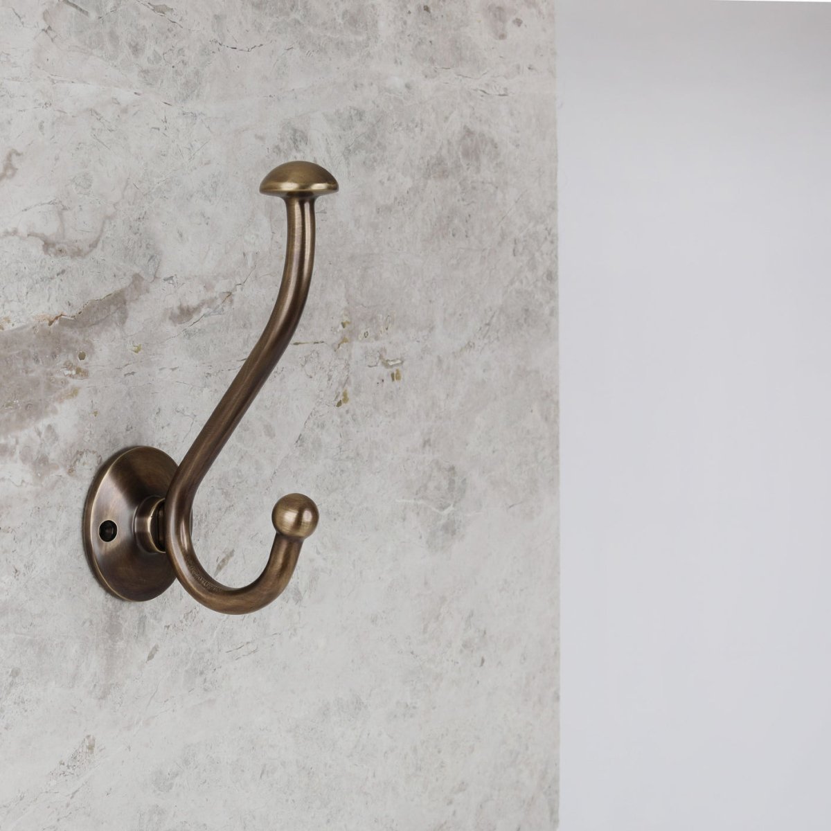 Eden Hook in oil rubbed bronze fitted to a wall