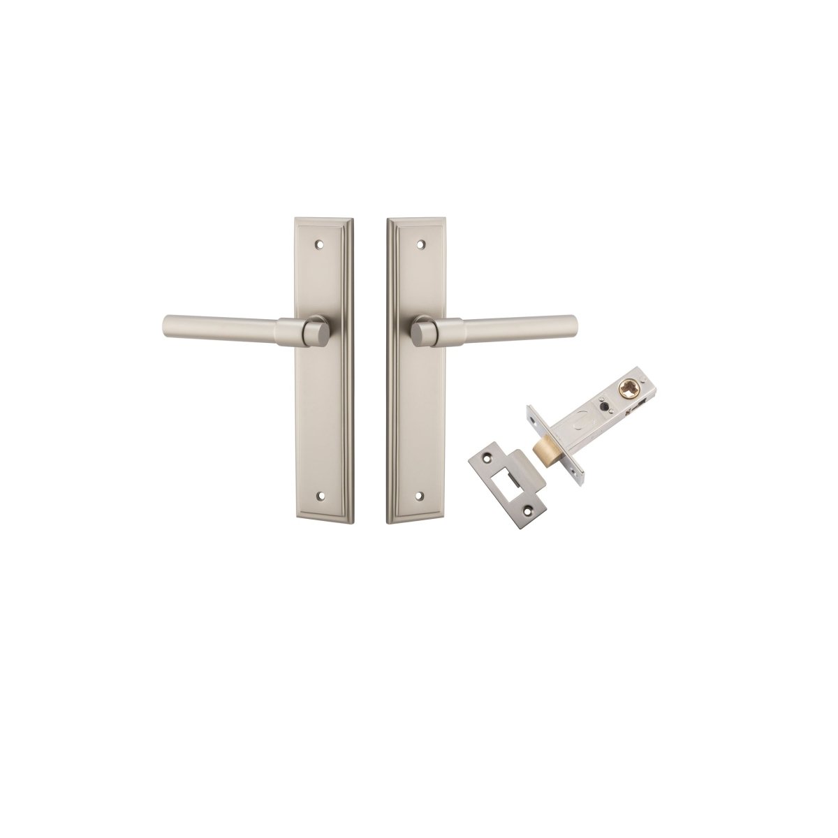 Helsinki Lever - Stepped Backplate - Ella Grace - Iver - Satin Nickel - Door Levers
