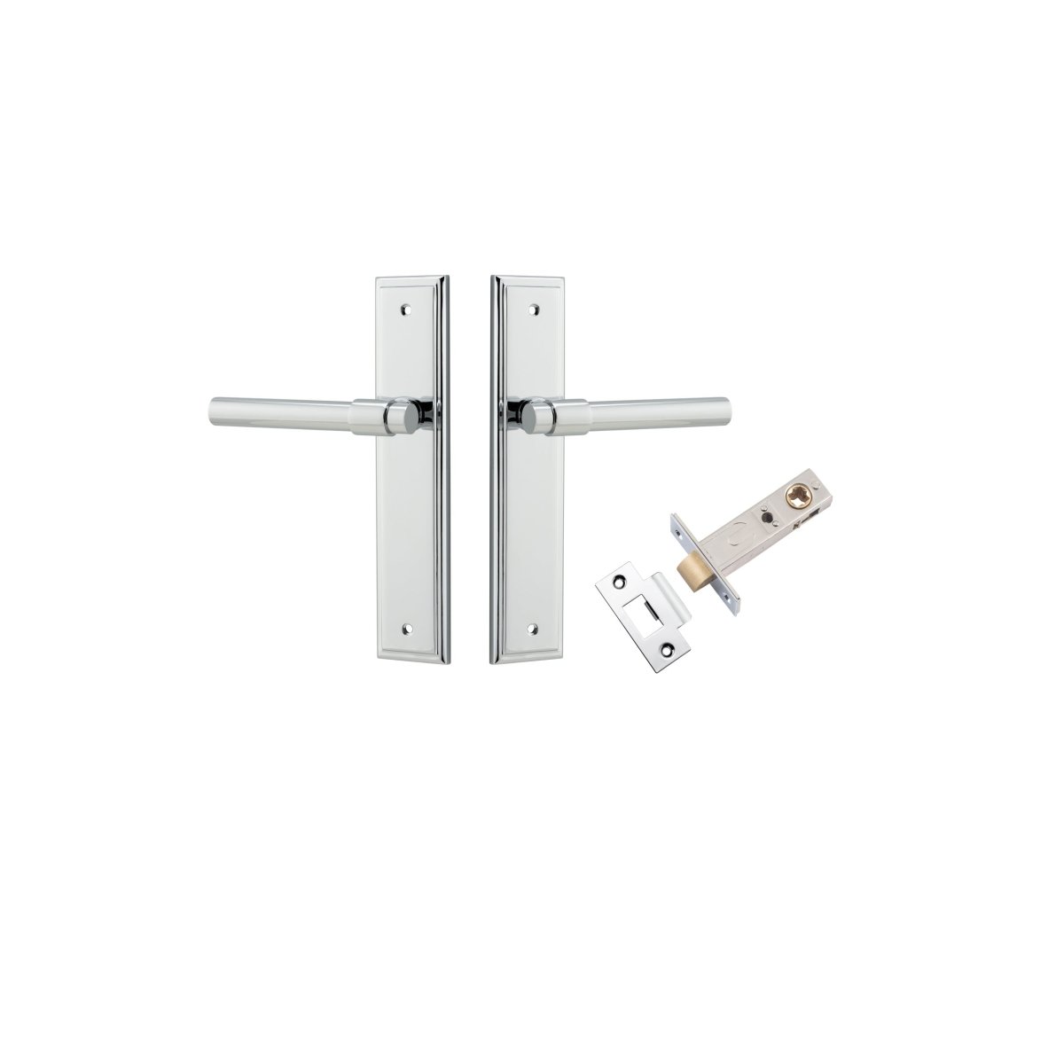Helsinki Lever - Stepped Backplate - Ella Grace - Iver - Polished Chrome - Door Levers