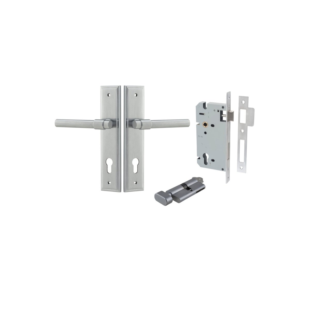 Helsinki Lever - Stepped Backplate - Ella Grace - Iver - Brushed Chrome - Door Levers