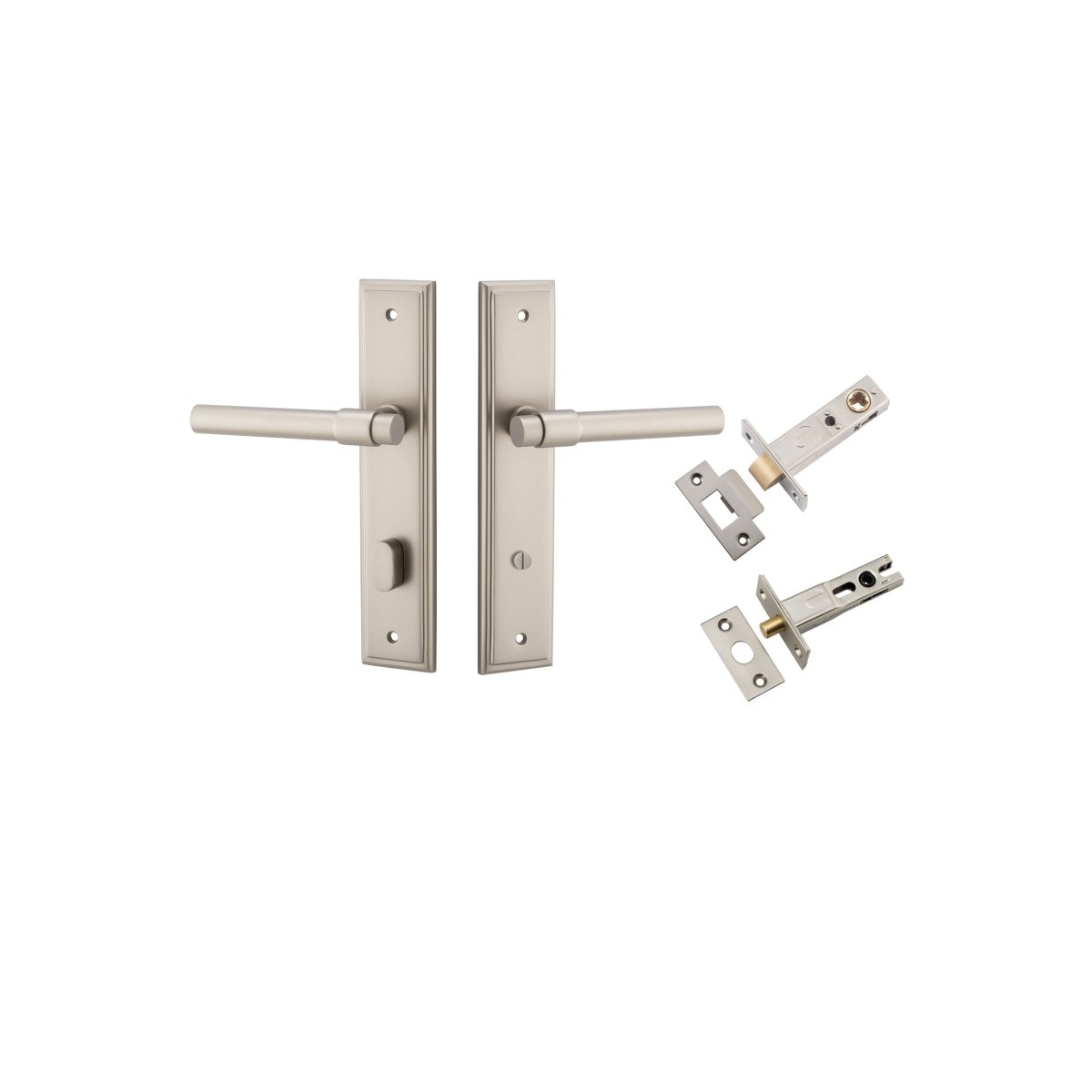 Helsinki Lever - Stepped Backplate - Ella Grace - Iver - Satin Nickel - Door Levers