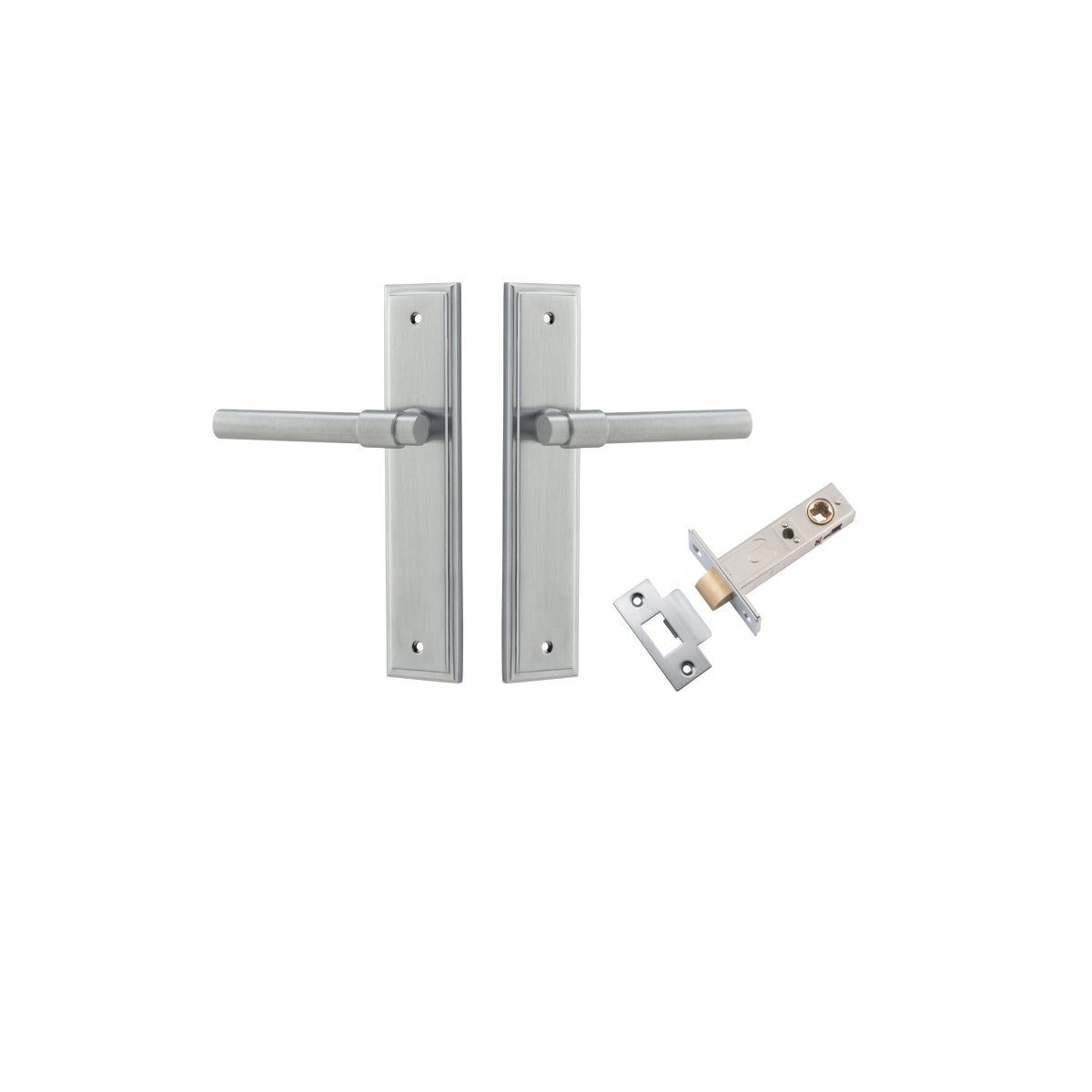 Helsinki Lever - Stepped Backplate - Ella Grace - Iver - Brushed Chrome - Door Levers
