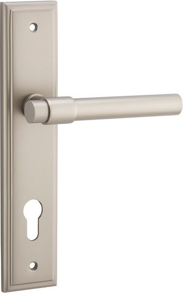 Helsinki Lever - Stepped Backplate - Ella Grace - Iver - Satin Nickel - Door Levers