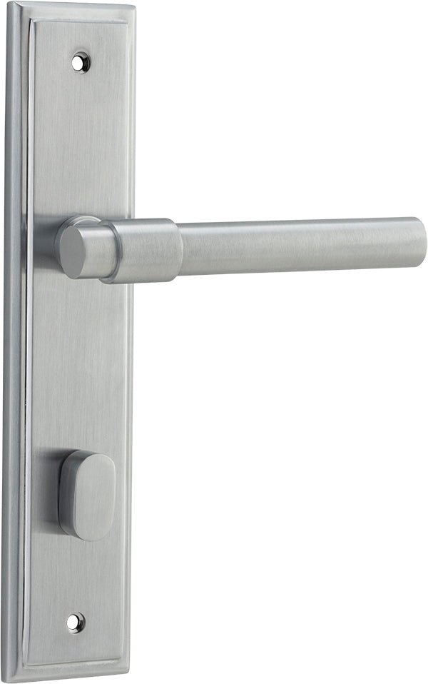 Helsinki Lever - Stepped Backplate - Ella Grace - Iver - Brushed Chrome - Door Levers