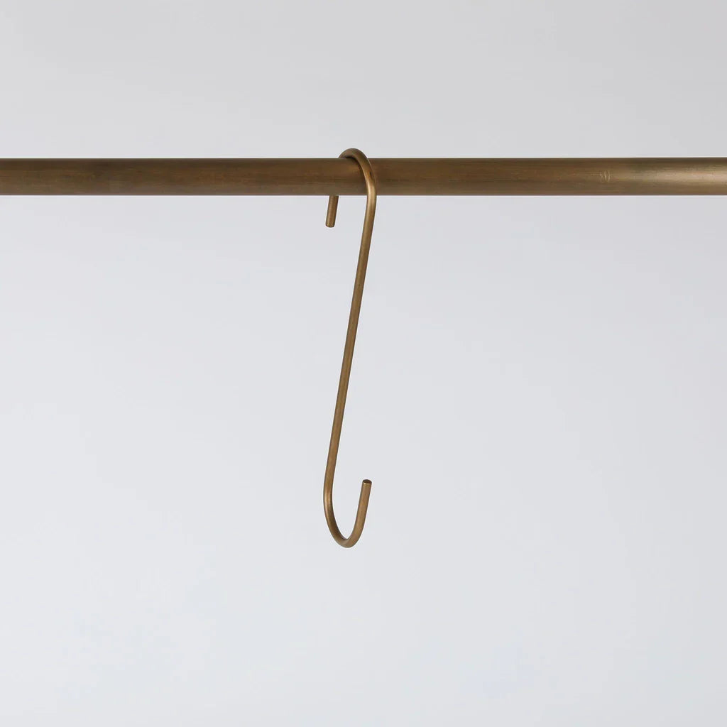 Pack of five brass S hooks in acid washed brass by Hepburn Hardware