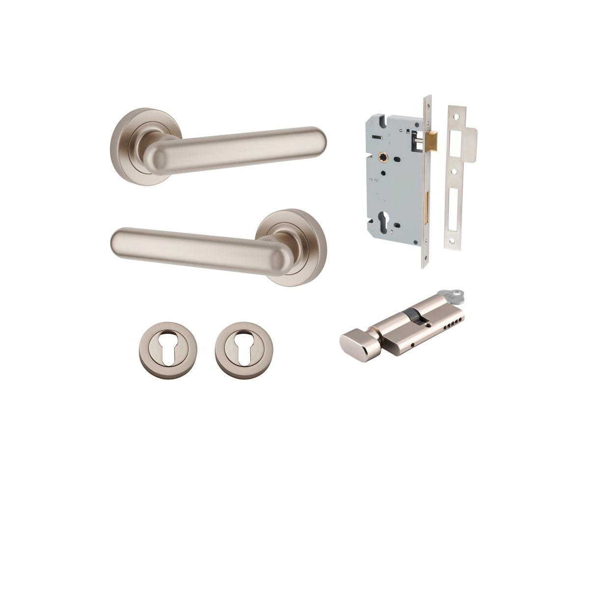 IVER Puerto Solid Brass Round Rose Door Handle – Multiple Finishes Available