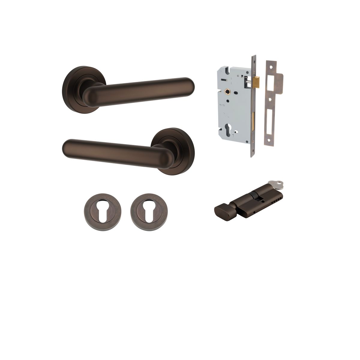 IVER Puerto Solid Brass Round Rose Door Handle – Multiple Finishes Available