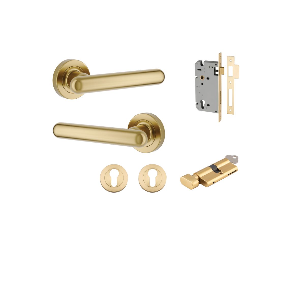 IVER Puerto Solid Brass Round Rose Door Handle – Multiple Finishes Available