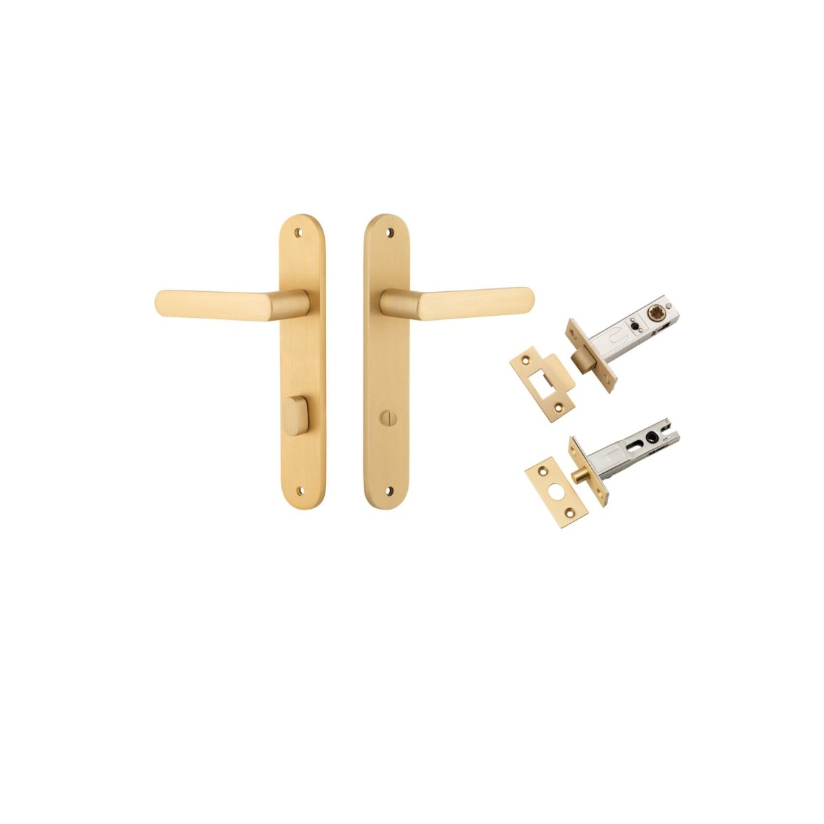 Osaka Lever - Oval Backplate - Ella Grace - Iver - Brushed Brass - Door Levers
