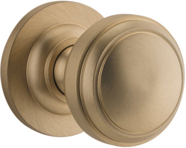 Paddington Knob - Round Rose - Ella Grace - Iver - Brushed Brass - Door Knobs