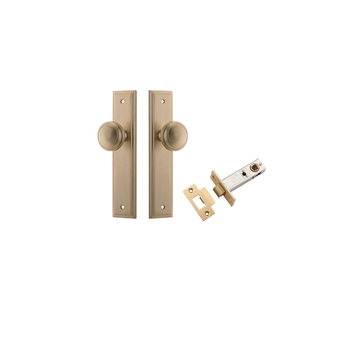 Paddington Knob - Stepped Backplate - Ella Grace - Iver - Brushed Brass - Door Knobs