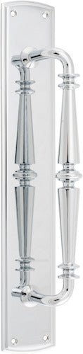 Sarlat Pull Handle on Back Plate (Single) - Ella Grace - Iver - Polished Chrome - Pull Handles